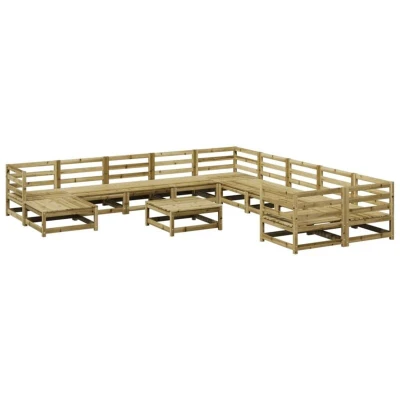 Image of vidaXL 12 Piece Garden Sofa Set Impregnated Wood Pine
