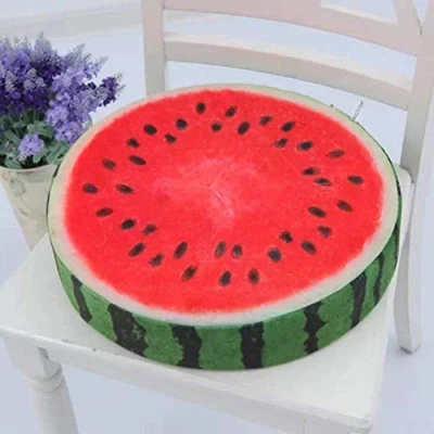 Image of Everyday Soft Fruit Round Pillow Plush Cushion Kiwi Orange Watermelon Toys Seat Pad size 1