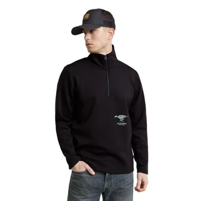 Image of G STAR Men&#039;s Motion Half Zip Tweeter T Shirt, Black (Dk D25081 d560 6484), L
