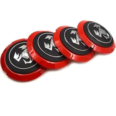 Image of JianJunSuper 4 Pcs Car Hub Centre Caps for Abarth 133mm,Dust Proof Waterproof Rim Cover Tyre Protect Exterior Decoration Accessories