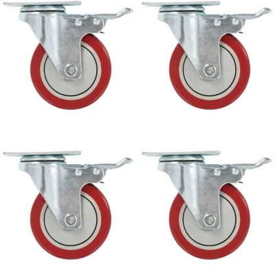 Image of vidaXL Swivel Casters with Double Brakes 4 pcs 100 mm