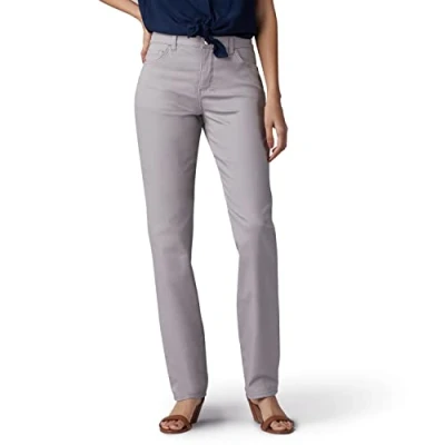 Image of Lee Women&#039;s Instantly Slims Classic Relaxed Fit Monroe Straight Leg Jean, Palisade, 14 Long