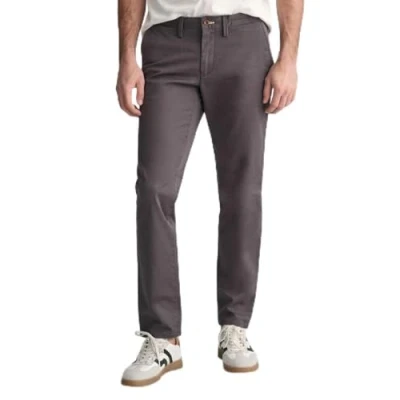 Image of GANT Men&#039;s Slim Twill Chinos Trouser, Anthracite, 44 W/30 L
