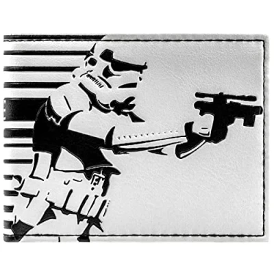Image of Return of the Jedi Star Wars Galactic Empire Stormtrooper in Action White ID and Card Bi Fold Wallet, One Size
