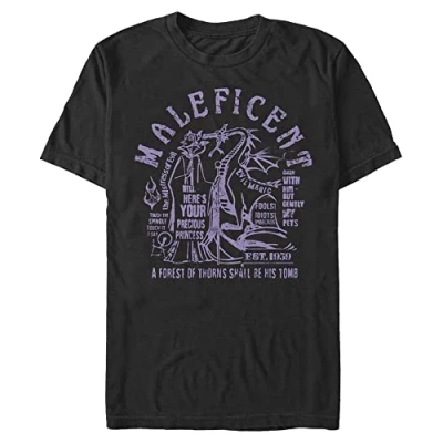 Image of Disney Men&#039;s Villains Maleficent Verbiage T Shirt, Black, S