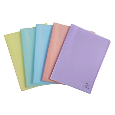 Image of Exacompta Ref 88270E Chromaline Translucent Pastel PP Welded Display Books 240 x 320mm in Size, Suitable for A4 Sized Documents, 20 Pockets, 40 Viewing Pages Random Colour