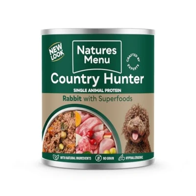Image of Natures Menu Country Hunter Dog Food Can Full Flavoured Rabbit (6 x 600g)