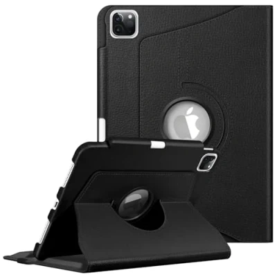 Image of FINTIE Rotating Case Compatible with iPad Pro 11 inch (2022/2021/2020/2018, 4th/3rd/2nd/1st Generation) 360 Degree Swiveling Stand Cover w/Pencil Holder, Auto Wake/Sleep, Black