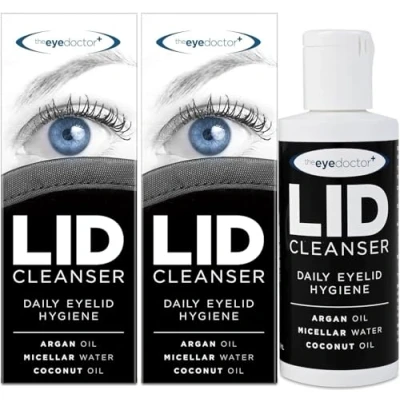 Image of The Eye Doctor Lid Cleanser Twin Pack Eyelid to remove debris and make up from eyelids Suitable for sensitive eyes Contains Argan Oil Coconut Micellar Water 2x 100ml