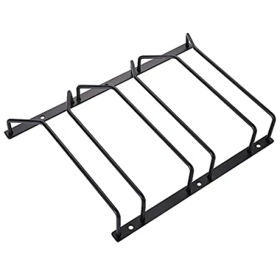 Image of Diano Black Wine Glass Rack, Under Cabinet Holder, Stemware Rack Shelf, Glasses Storage Hanger for Bar Kitchen 22.5cm 3 Rows
