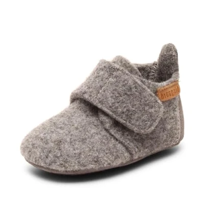 Image of Bisgaard Unisex Slippers for kids, Size: 8.5K, Grey Leather and textile