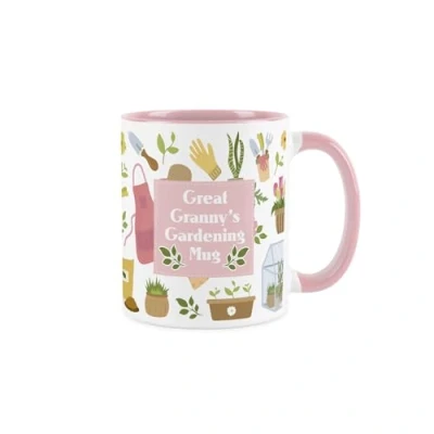 Image of Great Grannys Garden Mug Pink Tulip Flowers Gardening Gift Tea/Coffee Drinks Cup Present