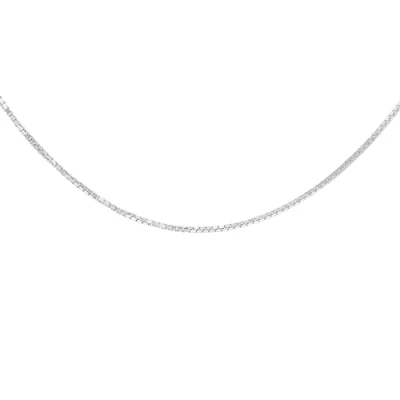 Image of Carissima Gold Women&#039;s 9 ct White 0.7 mm Venetian Box Chain Adjustable Necklace of Length 41 cm/16 Inch 46 cm/18