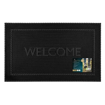 Image of JVL Alvaro Welcome Scraper Rubber Pin Doormat, 45x75cm