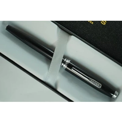 Image of Cross Rich black lacquer with polished chrome appointments Coventry Refillable medium Point Rollerball Pen Signature center Bandaa
