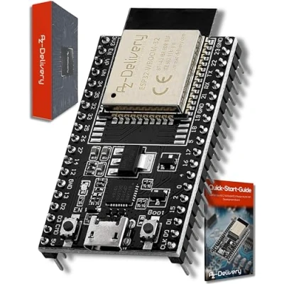 Image of AZDelivery ESP32 Dev Kit C V4 NodeMCU WROOM 32 WLAN/WiFi Development Board compatible with Arduino Including E Book! (Successor module of the Kit)…