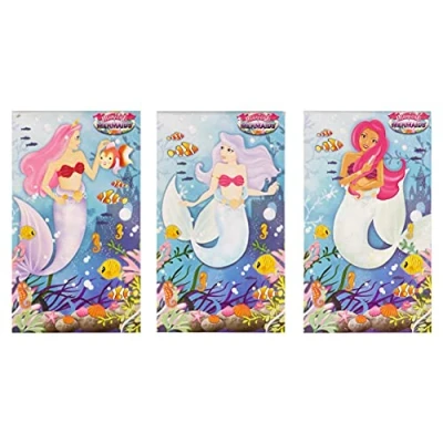 Image of Anila&#039;s Complete SeaLife &amp; Mermaid Themed 10 Party Bag Fillers Favours Assorted Mini Notebooks. Ideal for Children Aged 3 8