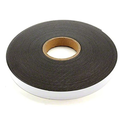 Image of Magnet Expert® 25mm Wide x 1.3mm Thick Gloss White Ferrous Strip with Self Adhesive (5m Length)