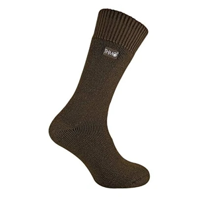 Image of THMO 1 Pair Mens Thick Winter Warm Thermal Socks with Comfort Top &amp; Smooth Toe Seam (6 11 uk, 32 Brown)
