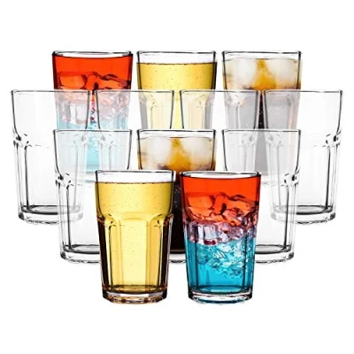 Image of Vinsani Set of 12 Traditional Highball Glass Tumblers 300ml (10.5oz) Glasses for Drinking