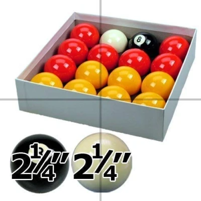 Image of ClubKing Ltd Red and Yellow 2 1/4&quot; Pool Ball Set