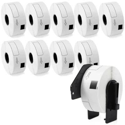 Image of Doruimi 10 Rolls Compatible with Brother DK 11201 DK11201 Label Roll 29mm x 90mm White Standard Address Labels, QL 500 550 570 700 710W 720NW 800 810W 820NWB 1050 1110NWB