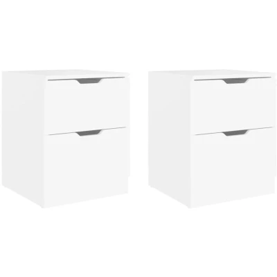Image of vidaXL Bedside Cabinets 2 pcs White 40x40x50 cm Engineered Wood