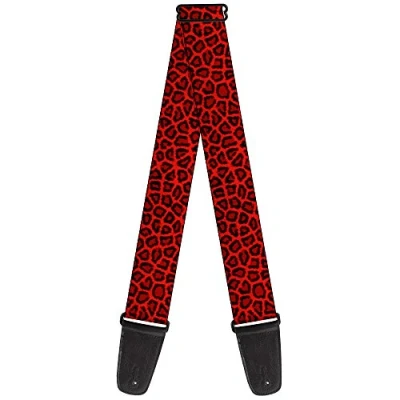 Image of Buckle Down Guitar Strap Leopard Red 2 Inches Wide (GS W31228)