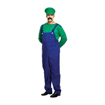 Image of Migimi Mens Super Plumber Bros Costume Green