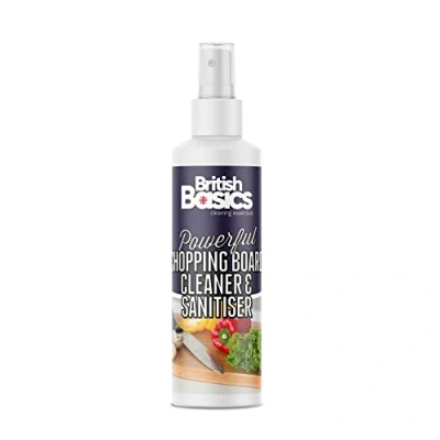 Image of BritishBasics Chopping Board Cleaner and Sanitiser Removes Dirt, Grime Food Residue 250ml, Clear