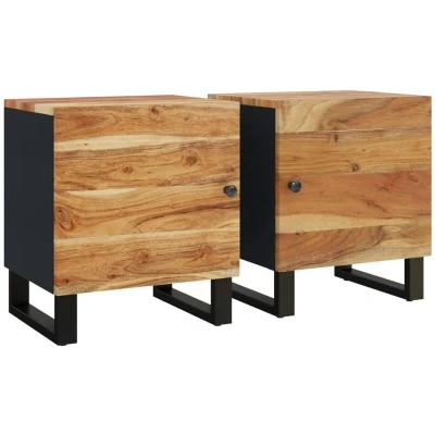 Image of vidaXL Bedside Cabinets 2 pcs 40x33x46 cm Solid Wood Acacia
