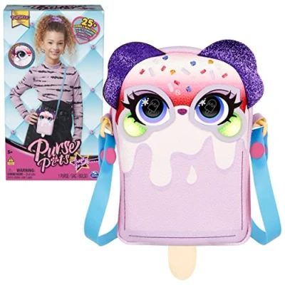 Image of Purse Pets, Treat Yo Self Pupsicle Interactive Pet Toy and Handbag with Light up Cheeks, over 25 Sounds Reactions, Kids’ Toys for Girls
