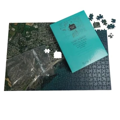 Image of UK Aerial Jigsaw Puzzle Centred House Shape Just Let Us Know Your Postcode (400 pieces)