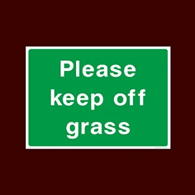 Image of Please keep off grass Plastic Sign with 4 Pre Drilled Holes (CA43) Warning, Farm, Dogs, Agriculture, Cattle, Sheep, Bull