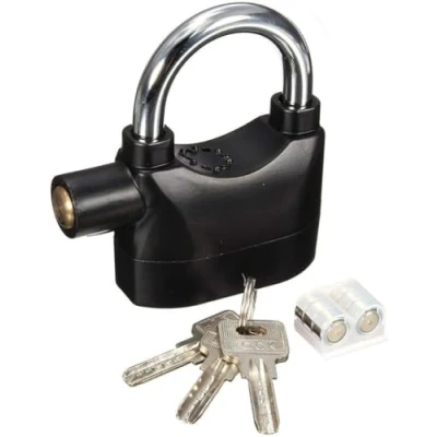 Image of DEZYN Motion Sensor Alarm Padlock SHED Bike Lock Motorbike Anti Theft Security Waterproof Garage ALARMED Heavy Duty Wireless Siren