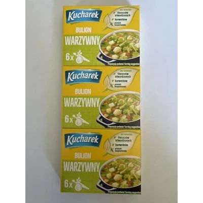 Image of KUCHAREK VEGETABLE BOUILLON Bulion Warzywny. Product fro Poland 60g (3 pack)