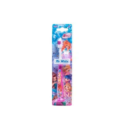 Image of Winx Toothbrush with Protection Cap, Suction Cup, Comfortable Handle and Soft Bristles for Kids
