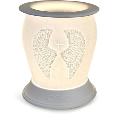 Image of Cello Angel Porcelain Barrel Electric Wax Burner Melt Burners Safe For Use Around Children And Pets &amp; Oil Wings Ornament Home.