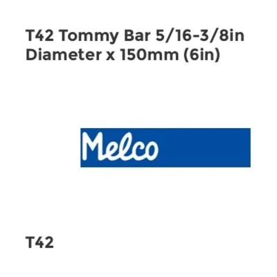 Image of Melco T42 Tommy Bar 5/16 3/8in Diameter x 150mm (6in) MELT42