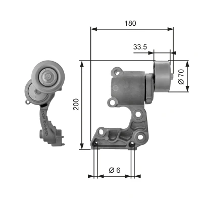 Image of 1662031040 Tensioner Pulley GATES FleetRunner Micro V Kit T38410 LEXUS: IS 2, RX II, TOYOTA: RAV4 III Off Road, Auris Hatchback