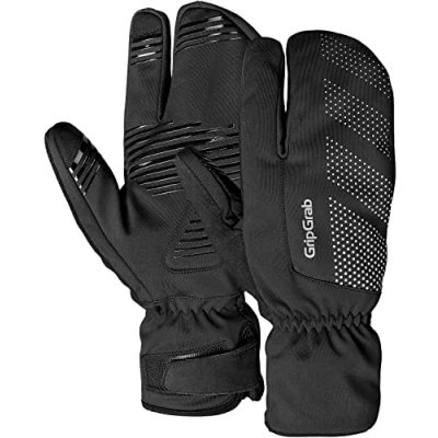 Image of GripGrab RIDE Windproof Deep Winter Lobster 3 Finger Cycling Gloves Thermal Fleece Lined Padded Cold Weather Bike Glove