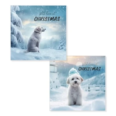 Image of Papa Prints® Packs of Christmas Cards with Envelopes Xmas Pack 24 (145 x 150 mm) Westie 2024
