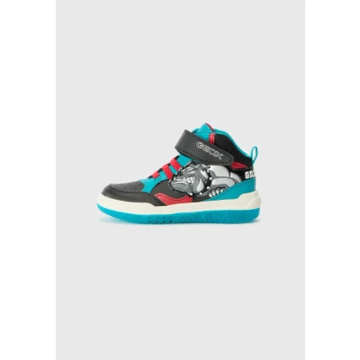 Image of Geox Hightop trainers for kids, Size: 2.5, Black/water sea shoes