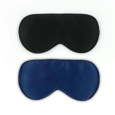 Image of townssilk 2 pcs 100% Silk Sleep mask with Adjustable Strap,Comfortable and Super Soft Eye Including 1 pc Balck navyblue