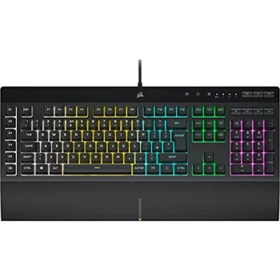 Image of CORSAIR K55 RGB PRO Membrane Wired Gaming Keyboard IP42 Dust and Spill Resistant 6 Macro Keys with Elgato Integration iCUE Compatible QWERTY UK PC, Mac, Xbox Black