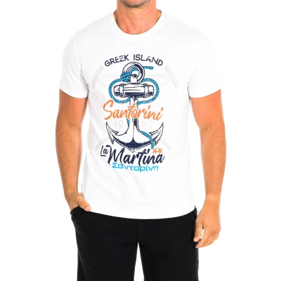 Image of La Martina Mens Short Sleeve T Shirt TMR323 JS354 White Cotton Size X Large