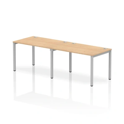 Image of Impulse Bench Single Row 2 Person 1200 Silver Frame Desk Maple
