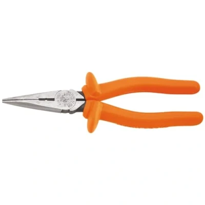 Image of Klein Tools D203 8 INS Long Nose Side Cutter Insulated Pliers with Induction Hardened Cutting Knives for Life, Inch