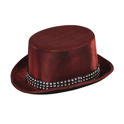 Image of Bristol Novelty BH685 Top Hat Brown Metallic Look with Band, Unisex Adult, One Size