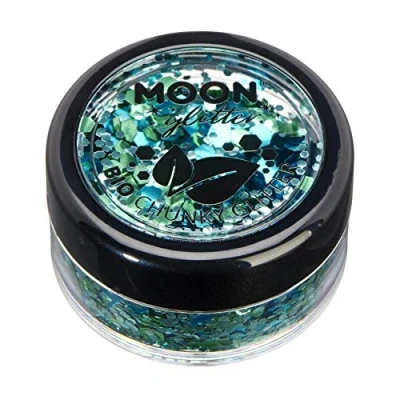 Image of Mystic Biodegradable Eco Chunky Glitter by Moon Aquarium Cosmetic Bio Festival Makeup for Face, Body, Nails, Hair, Lips 3g